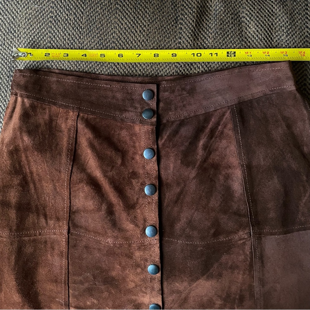 HP Suede VTG Gap Skirt Chocolate Brown Women’s 8 - Picture 3 of 6
